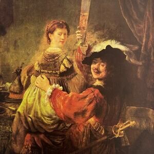 Rembrandt, Prodigal Son, Tavern, Portrait, Painting, Art Print, ~ 250924-WH 651